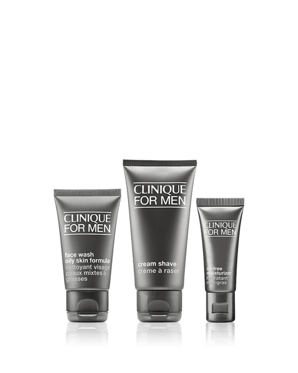 Clinique For Men™ Starter Kit – Daily Oil Control, A travel-friendly trio of daily face products for men with oilier skins.