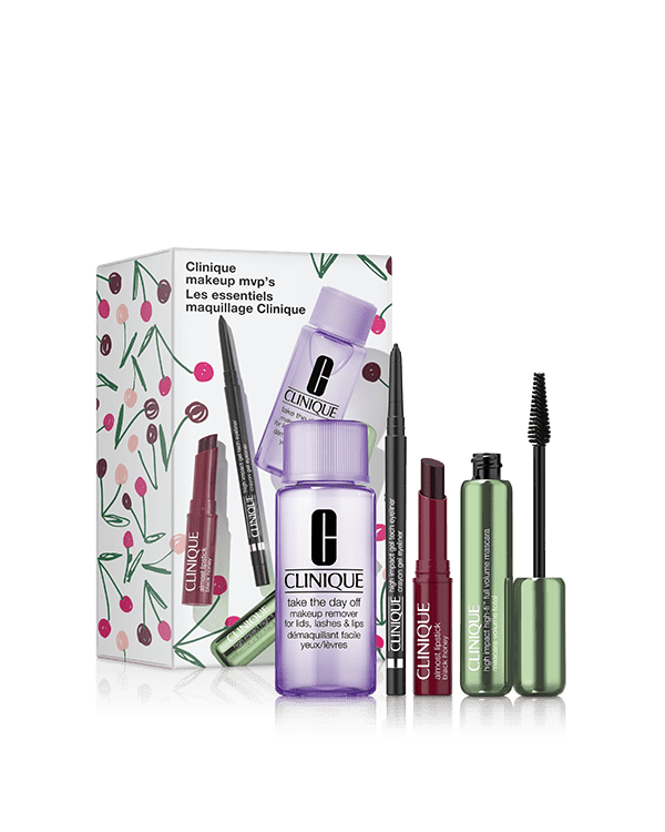 Clinique Makeup MVPs, Effortless staples for eyes and lips, plus a fan-favorite makeup remover. A $121 value.<br>*This value set is excluded from additional discounts.