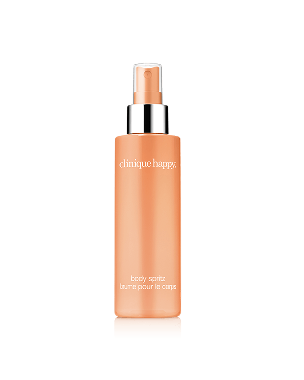 Clinique Happy™ Body Spritz, Clinique’s bestselling women’s fragrance. Now in a fresh body spray, bursting with joy.