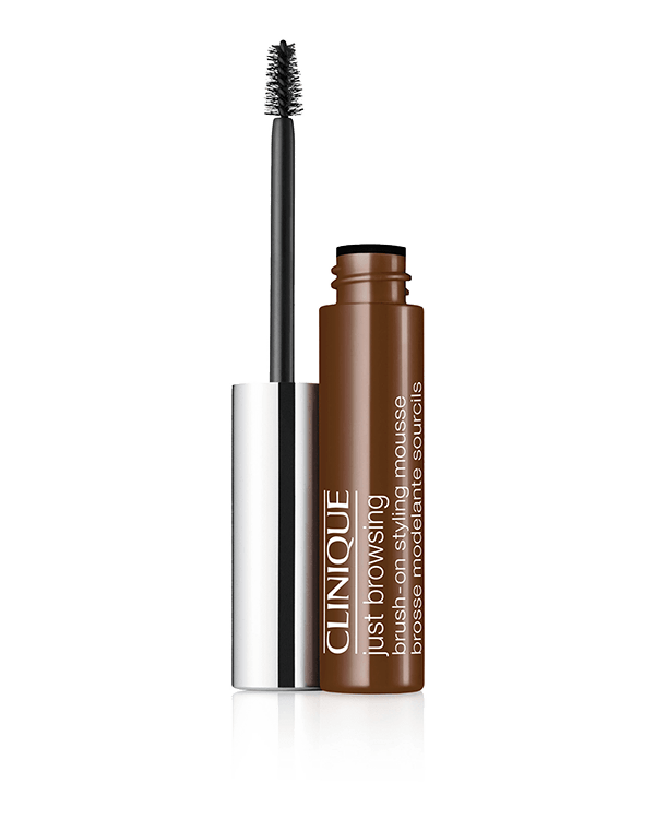 Just Browsing Brush-On Styling Mousse, 16-hour long-wearing brow mousse tints, tames, fills-in even the sparsest brows.